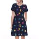 thumbnail image 1 of Balery Space Dinosaur Vestidos sueltos de manga corta para mujer, vestidos de verano 2025, vestidos casuales de corte A con vuelo., 1 of 6