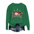 thumbnail image 6 of Womens Christmas Tops Funny Round Neck Long Sleeve Christmas Tree Printed Shirts Casual 2025 Fall Xmas Tunic Blouse Green S, 6 of 6