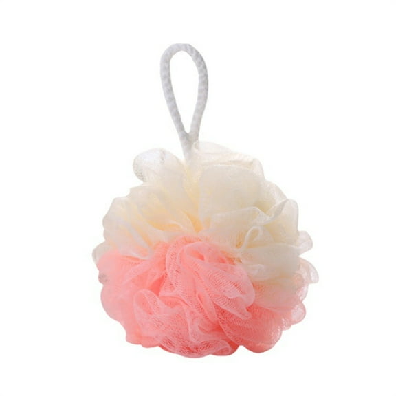 Tutuviw Pack of 4 Loofah Bath and Shower Sponge Pouf, Mesh Brush Ball Exfoliating Body Scrubber Ball 50g/Pcs ( Pink Blue Pink & White Blue & White )