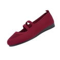 thumbnail image 3 of YOUYEDIAN Mary Jane Shoes Women Comfortable Slip on Non Slip Ballet Flats Shoes Spring Business Wide Closed Toe Low Heels Walking Shoes (Deep Red), 3 of 6