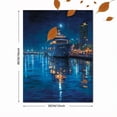 thumbnail image 3 of UXIEQU Night Yacht Harbor Ocean View Canvas Wall Art Print 15.75x11.81 Inches, 3 of 8