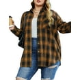 thumbnail image 4 of Fantaslook Plus Size Flannel Plaid Shirts for Women Long Sleeve Button Down Shirts Casual Loose Blouses Tops, 4 of 9