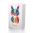 thumbnail image 2 of Sympathy Greeting Card Trippy Rainbow Cat Illustration Thinking of You For Her, 2 of 3