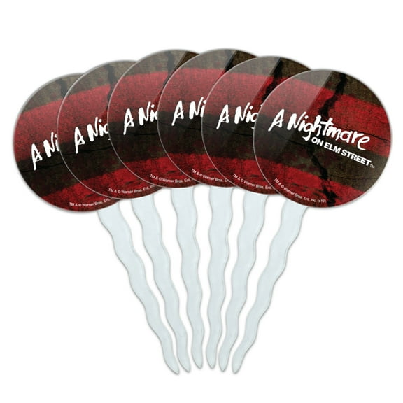 A Nightmare on Elm Street Logo Cupcake Picks Toppers Decoration Set of 6