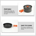 thumbnail image 3 of STRANDCHIC 1Set Outdoor Camping Cookware Kit Black Aluminum Alloy Pot Pan Portable Picnic Hiking Cook Tool, 3 of 8