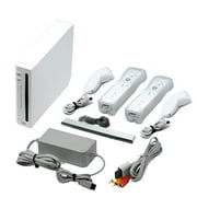 Restored Nintendo Wii Console with 2 Retro Fam Remotes & 2 Nunchucks, 32 MB Data Storage, Super Smash Bros Character Group, White, 1 Count 1 Pack