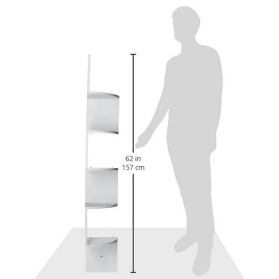Greenco 5 Tier Wall Mount Corner Shelves White Finish Com