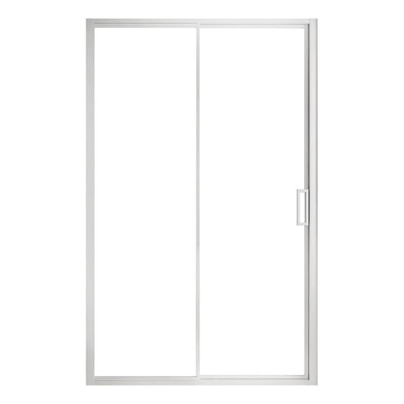 Stanford 48"W x 74"H Sliding Alcove Shower Door in Satin Nickel
