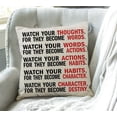 thumbnail image 3 of Quote Pillow Cover, Watch Your Thoughts Motivational Words Quotes Cotton Linen Cushion Cover Square Standard Home Decorative Throw Pillow for Men Women 18x18 inch Black White Red, 3 of 4