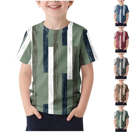 Sentuca Boys Clothes Short Sleeve Graphic Tees Summer Crew Neck Casual T Shirts for Kids Size 9