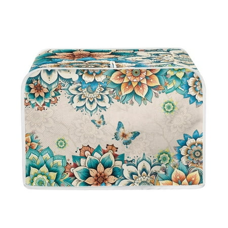 ZUXONGSY Boho Mandala Butterfly Toaster Cover 4 Slice Kitchen Small Appliance Cover Wide Slot Small Appliance Toaster Cover for Kitchen Dustproof Cover Bread Maker Cover Kitchen Decor