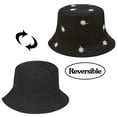 thumbnail image 3 of XYIYI Lindo sombrero de cubo para playa, sombreros de pescador para mujer, reversible de doble cara, 3 of 5