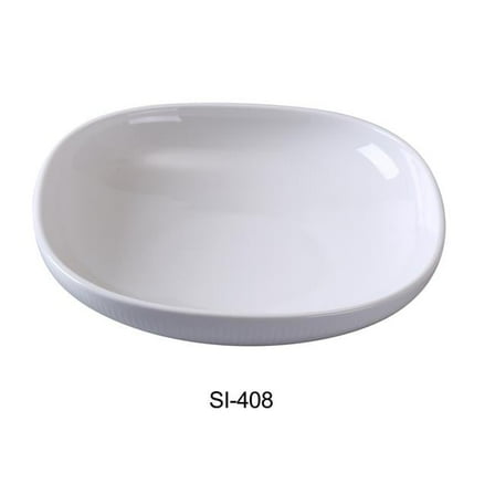 Yanco SI-408 8 in. Siena Porcelain Square Bowl, Bone White - 24 oz - Pack of 24