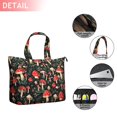 thumbnail image 2 of Red Mushroom Leaf Black Pattern Travel Tote Bags for Women Carry On,Large Weekender Bags for Women Travel,Multi Functional Duffle Bag for Work,Shopping,Sports, 2 of 5