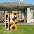 thumbnail image 3 of AMHNF Welcome Cow and Sunflowers Linen Garden Flag for Spring Summer Home Outdoor Garden Yard Door Decor 12x18 inch, 3 of 5