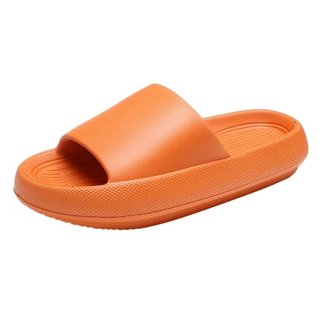 

MIASHUI Women s Slippers Women s Comfortable Thick Soled Slope Heel Household Slippers Orange 7.5