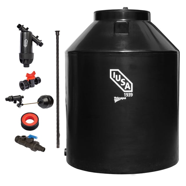 Tinaco Tricapa IUSA, 1100 L, Negro + Accesorios Baja Presión negro
