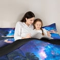 thumbnail image 4 of Manfei Pretty Night Sky Twin Comforter Sets,Calm Sea Waves Bedding Set,Multicolor,Black Reversible,2pcs,1 Comforter and 1 Pillowcase, 4 of 8