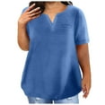 thumbnail image 1 of AherBiu Plus Size Womens T Shirts V Neck Loose Short Sleeve Tops Summer Casual Athletic Running Basic Tees, 1 of 5