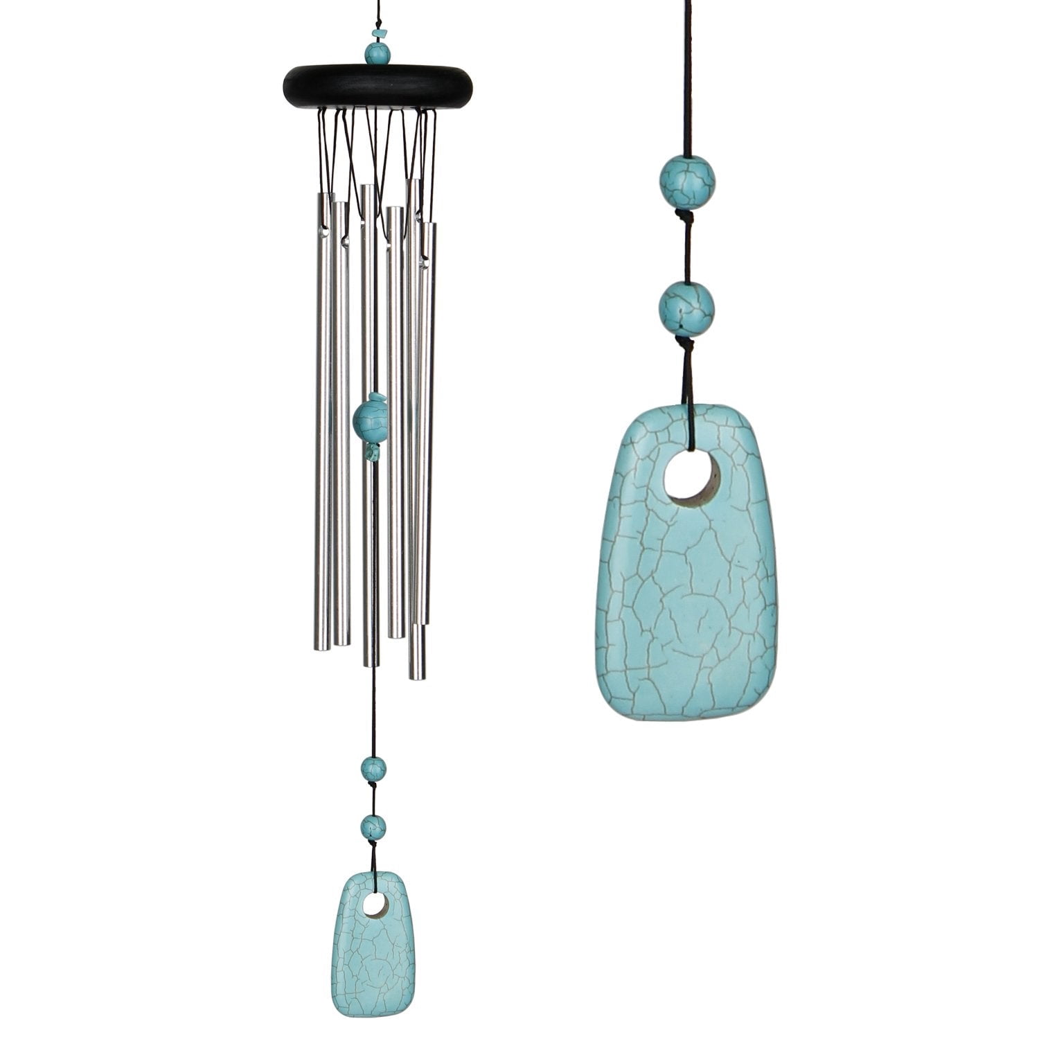 Woodstock Windchimes Woodstock Chakra Chimes Turquoise, Wind Chimes For Outside, Wind Chimes For Garden, Patio, and Outdoor Décor, 17"L