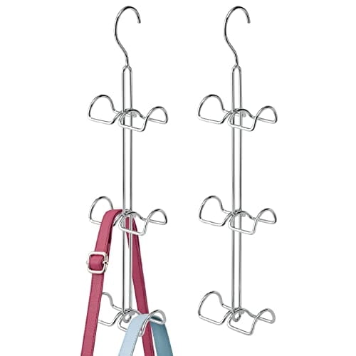 Organizador colgante de alambre mDesign para bolsos - 2 unidades - Cromo