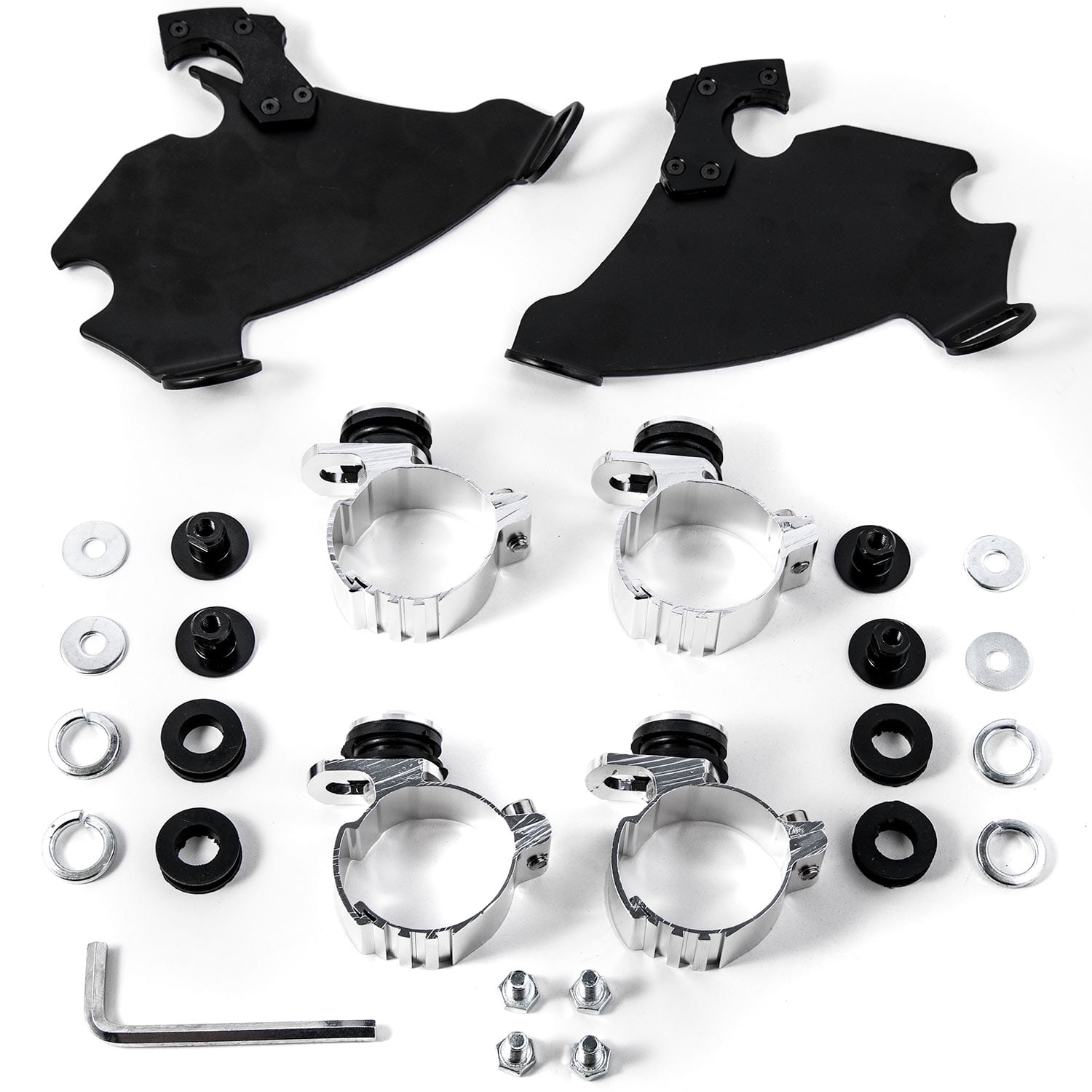 Krator NEW Black /& Smoke Quarter Fairing Windshield Kit see notes Fork Mounting Hardware Compatible with Harley Davidson Street 500 XG500 2015-2018