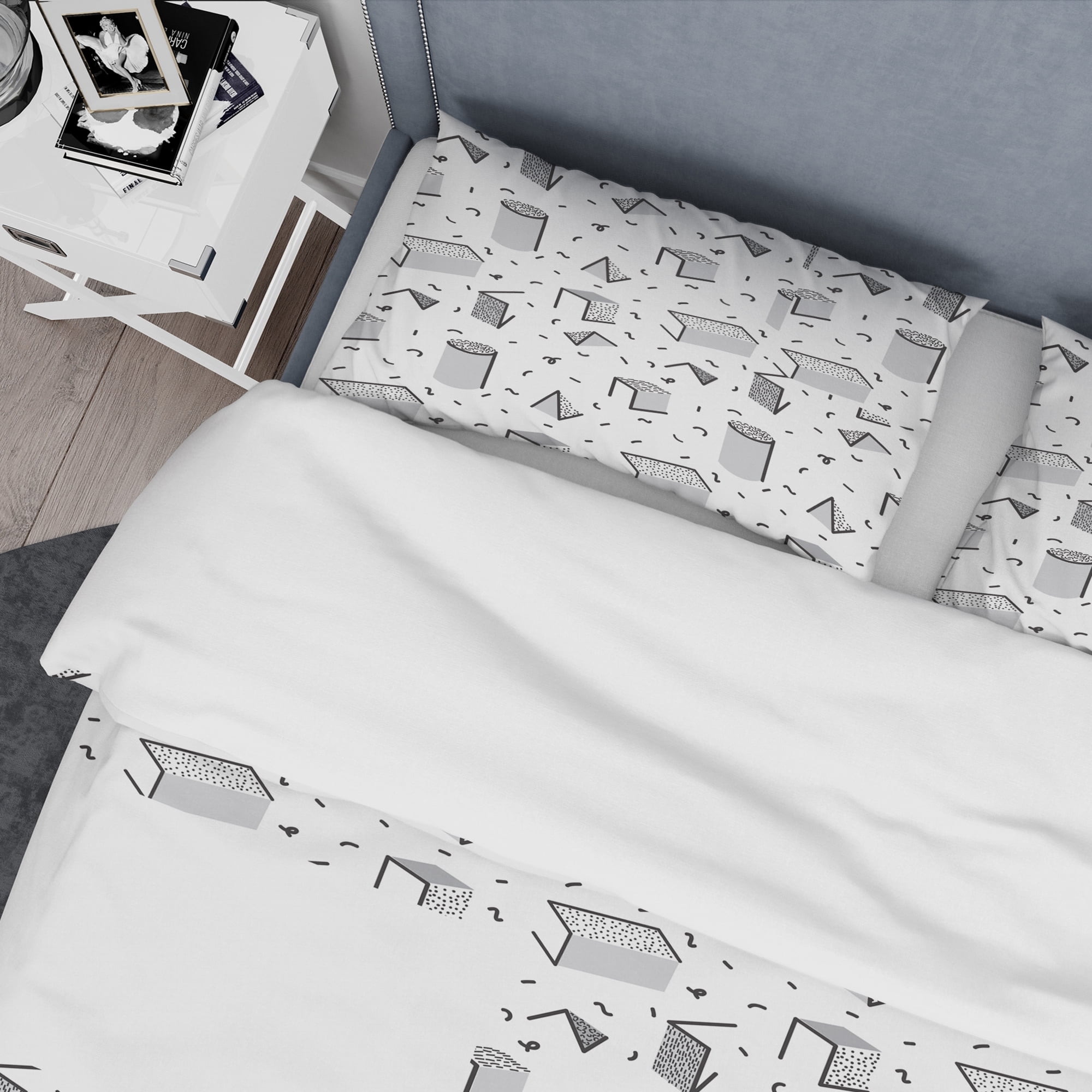 Designart 'Geometric Retro Design IV' Mid-Century Modern Duvet Cover Set