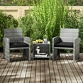thumbnail image 4 of Costway 3 PCS Patio Furniture Set with Tempered Glass Coffee Table & Soft Seat Cushions Black, 4 of 10