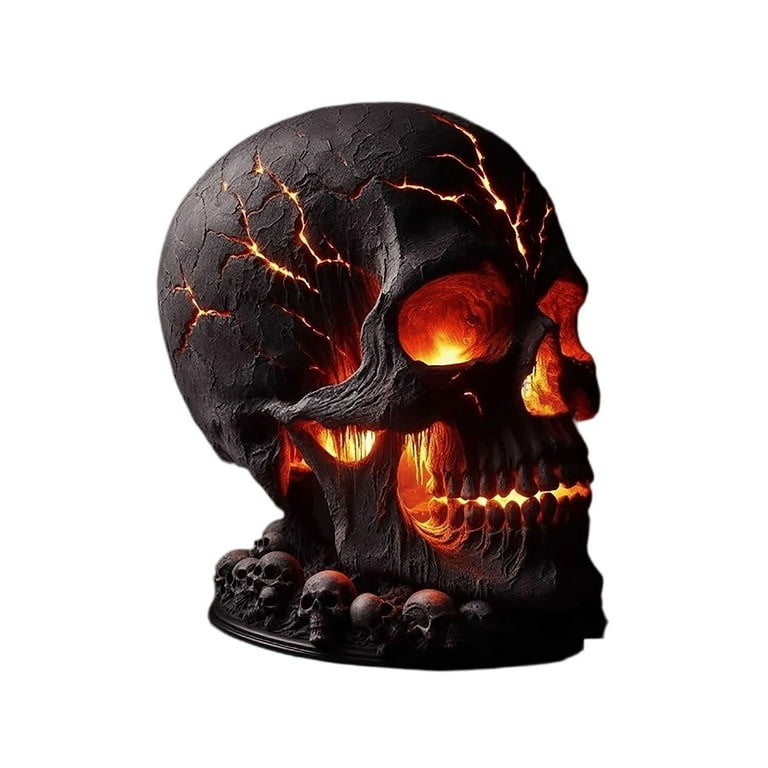 2025 Lava Stone Skull Lamp, Spooky LED Desk Light, Halloween