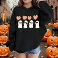 thumbnail image 3 of bbymog Halloween Girls' Fashion Spooky Cute Hoodie Long Sleeve Hooded Sweatshirts for Teen Girls Fall Winter Boys Hoodie Black 7 Years, 3 of 10