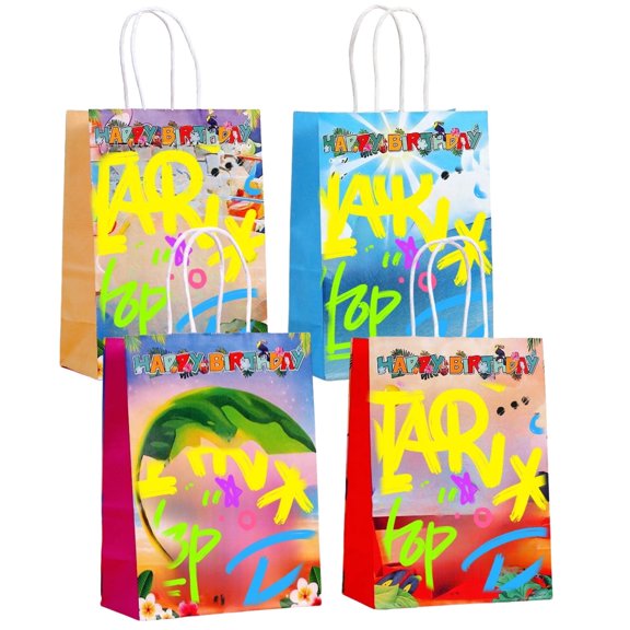 24 PCS Anime Party Favor Candy Bags for Anime Themed Birthday Supplies Decor,Kids Birthday Game Party Kraft Paper Goodie Gift Bag Decorations