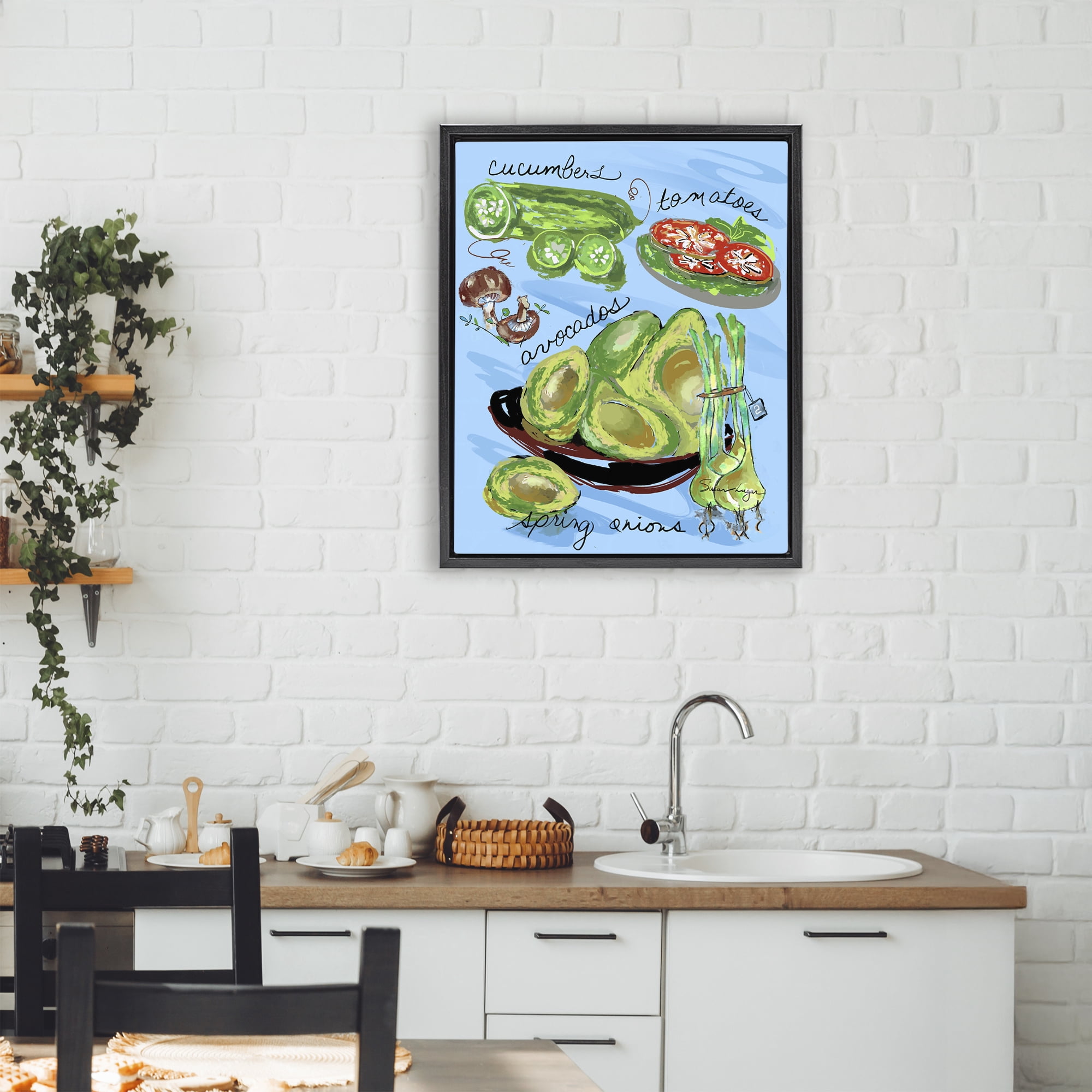 Stupell Industries Fresh Produce Collection Black Framed Floater Canvas Wall Art, design by Susan Lugar