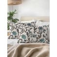 thumbnail image 3 of Outdoor Pillows Waterproof, Teal Green Leaf Bedding Throw Pillows with Insert for Couch Sofa Bed, Vintage Farmhouse Boho Pastoral Tribal 12x20 Inch Pillowcases Decorative Patio Pillow Set of 2, 3 of 8