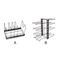 thumbnail image 3 of Bewildely Estante ajustable para encimera de cocina, organizador de ollas extensible con utensilios para hornear, soporte para tabla de cortar de alta Organizadores de utensilios de cocina No.02 Bewildely HA008950-02B, 3 of 6