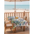 thumbnail image 2 of Outdoor Tablecloth with Umbrella Hole for Patio/Picnic/Party/Camping, Blue Spring Floral Waterproof Table Cloth Rectangle Table Cover Washable, Pink Flowers Butterfly Rustic (52"x 70"), 2 of 8