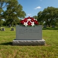 thumbnail image 4 of Sympathy Silks Artificial Christmas Cemetery Flowers 30" Red and White Poinsettia Saddle for Headstone, 4 of 6