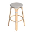 thumbnail image 3 of Butler Specialty Company Tabouret de Bar Rond en Rotin Tobias 30 Pouces - Point Gris et Blanc, 3 of 7