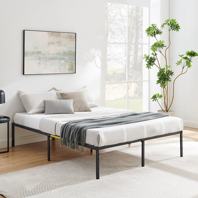 Mainstays Queen 14" Steel Slat Platform Bed Frame, Black photo 2