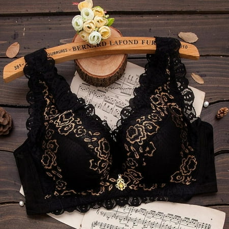 

Final Clear Out! Lace Bra Plus Size Bra Women Underwear Deep V Gathered Bralette Sexy Female Push Up Brassiere