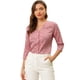 thumbnail image 1 of Top de blusa de oficina vintage con botones de manga 3/4 y lunares para mujer Rosa L, 1 of 6