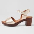 thumbnail image 2 of FSJ Women Platform Chunky Heel Sandals Wooden Block Heel Comfortable Open Toe Ankle Strap Wide Band Mid Heel Party Date Night Dance Shoes Size 8.5 Gold, 2 of 4