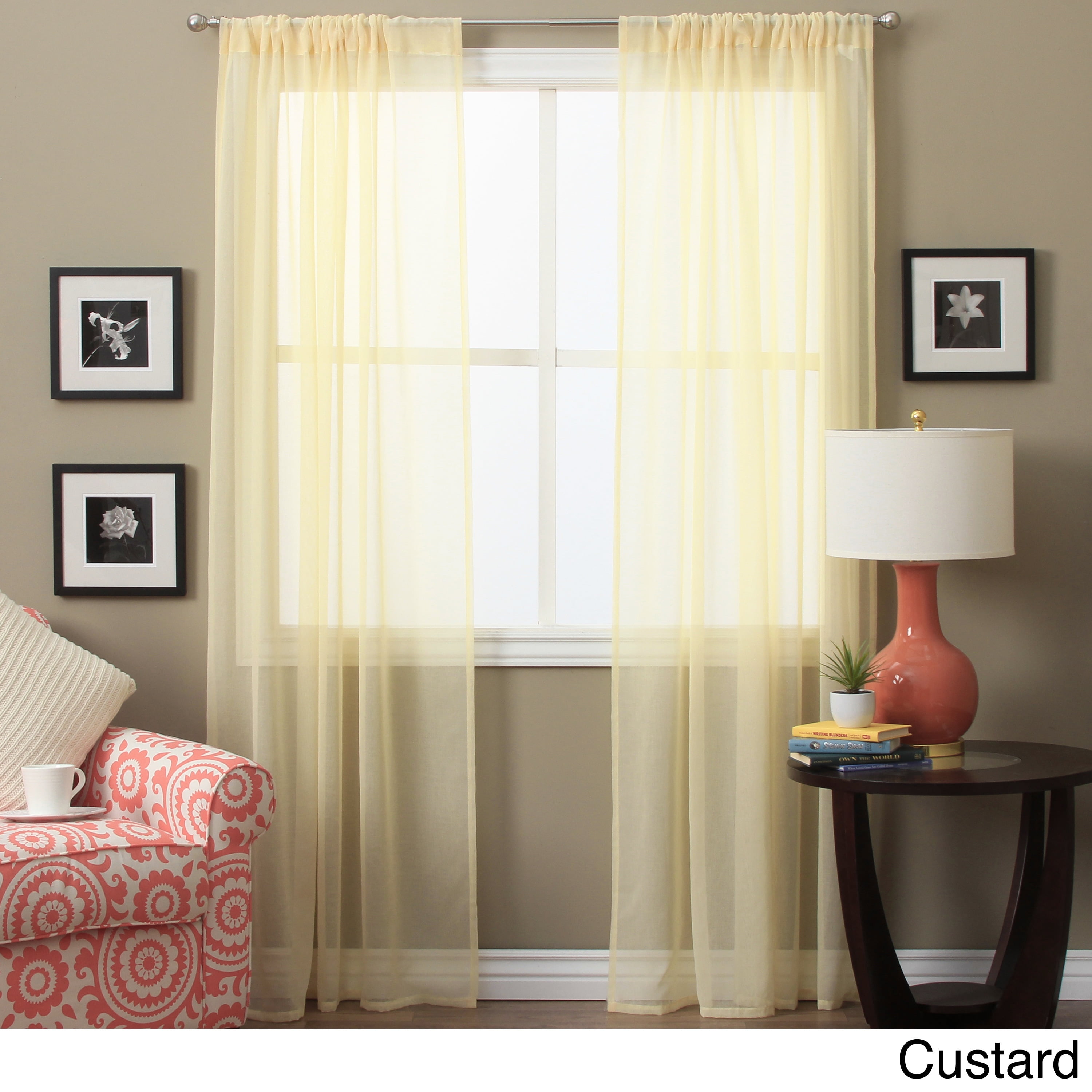 Lucerne 72 Inch Sheer Curtain Panel Pair Linen Com