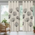 thumbnail image 5 of Outdoor Curtains for Patio Waterproof, Farmhouse Dandelion Outdoor Privacy Panels Grommet, Spring Modern Country Flower Black Beige Blackout Outside Curtains for Porch/Cabana 54"x95", 1 Panel, 5 of 8