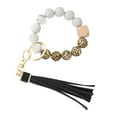 thumbnail image 2 of Wrist Keyring Accessory Anti-Loss Bracelet Keyring Black - Silicone Key Ring Bracelet, Women Beaded Bangle Keychain Wristlet Leather Tassel, 2 of 3