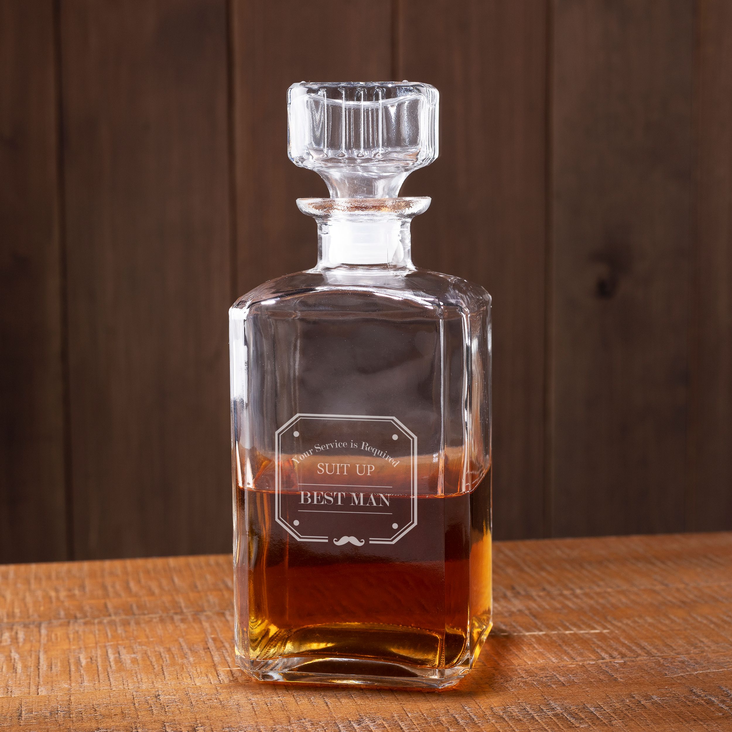 Best Man 34 oz. Glass Decanter, Whiskey Design