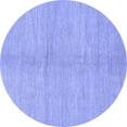 thumbnail image 1 of Ahgly Company Machine Washable Indoor Round Abstract Blue Modern Area Rugs, 7' Round, 1 of 4