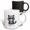 Multicolor, variant on 3drose, Thinking of You Text and an Image of an Angry Gray Cat, Funny Gift, 11oz Mug