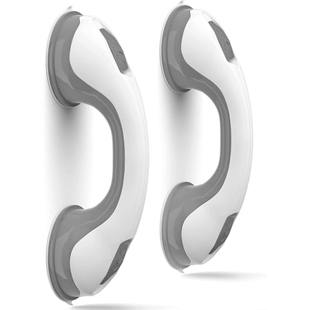 Grab Bars for Shower Heavy-Duty (2Pack)12-Inch 350lbs Shower Grab Bar for Seniors Shower Handles for Elderly Suction Handicap Safety Handrail for Bathroom Bathtubs Toilet Tiles Glass