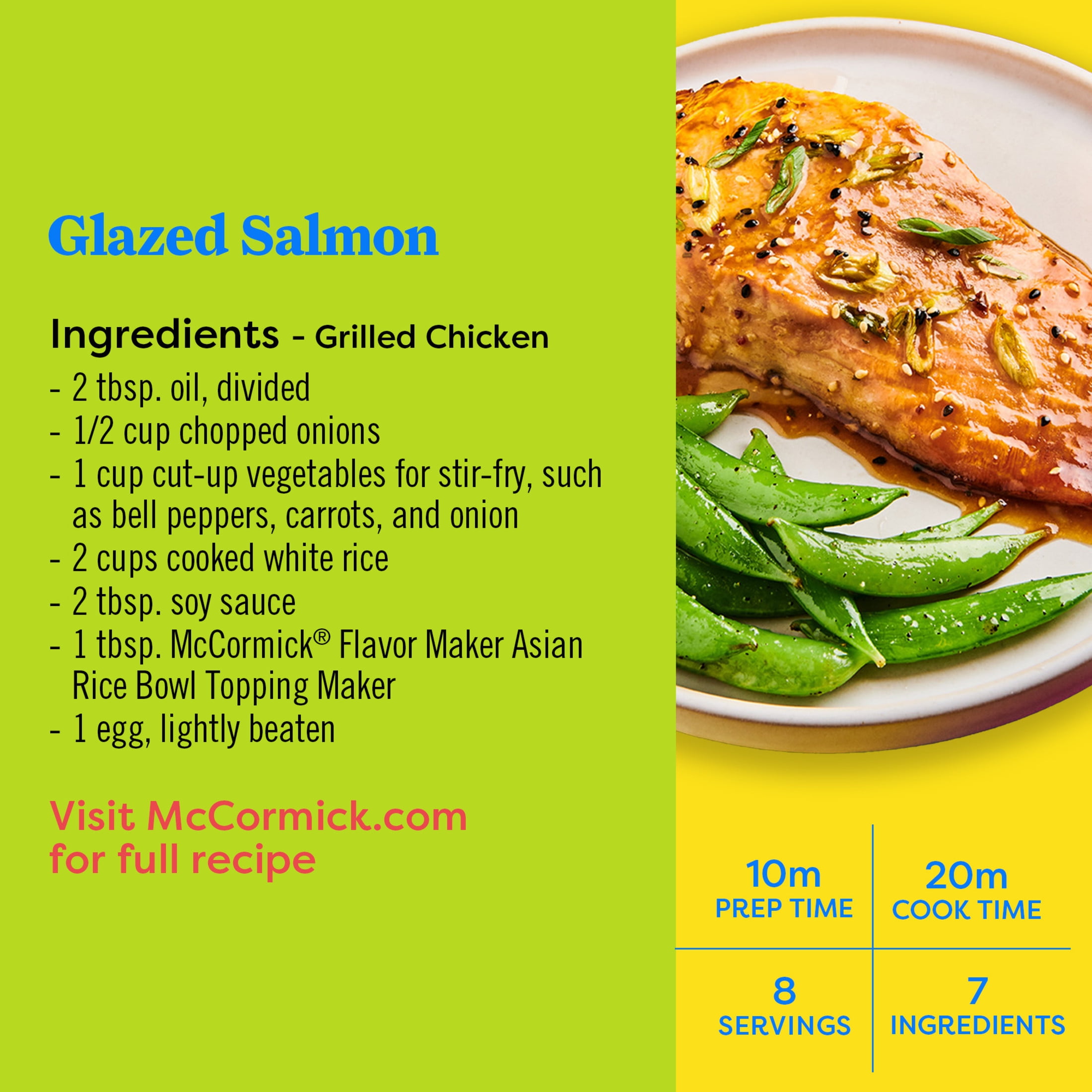 McCormick Flavor Maker Salmon Topping Seasoning, 2.87 oz Bottle