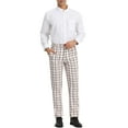 thumbnail image 2 of INSPIRE CHIC Men's Checked Prom Trousers Formal Plaid Suit Pants, 2 of 6